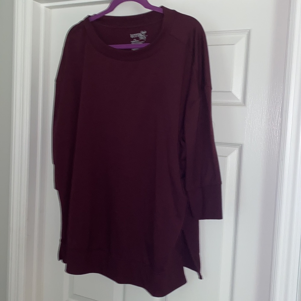 *EUC burgundy lightweight sweatshirt 1x - Picture 6 of 6